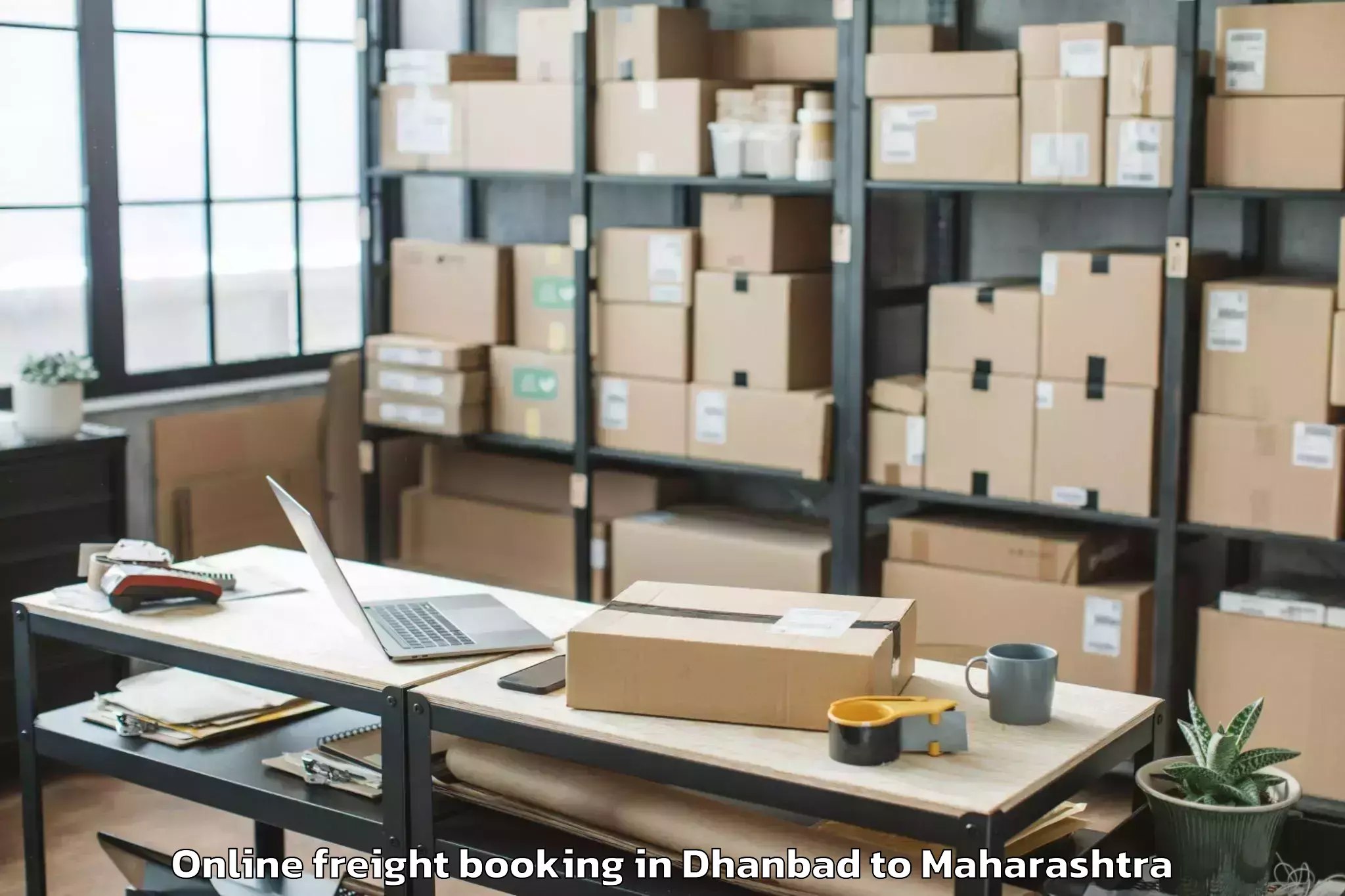 Efficient Dhanbad to Ballarpur Online Freight Booking